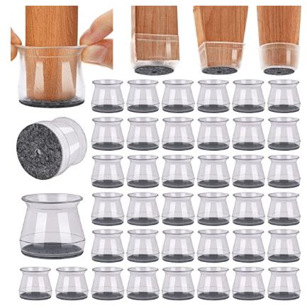 Şeffaf Silikon Sandalye Ayağı Koruyucu | Keçeli Kaydırmaz Zemin Koruyucu | Mobilya Ayak Kılıfı 28MM -35 mm