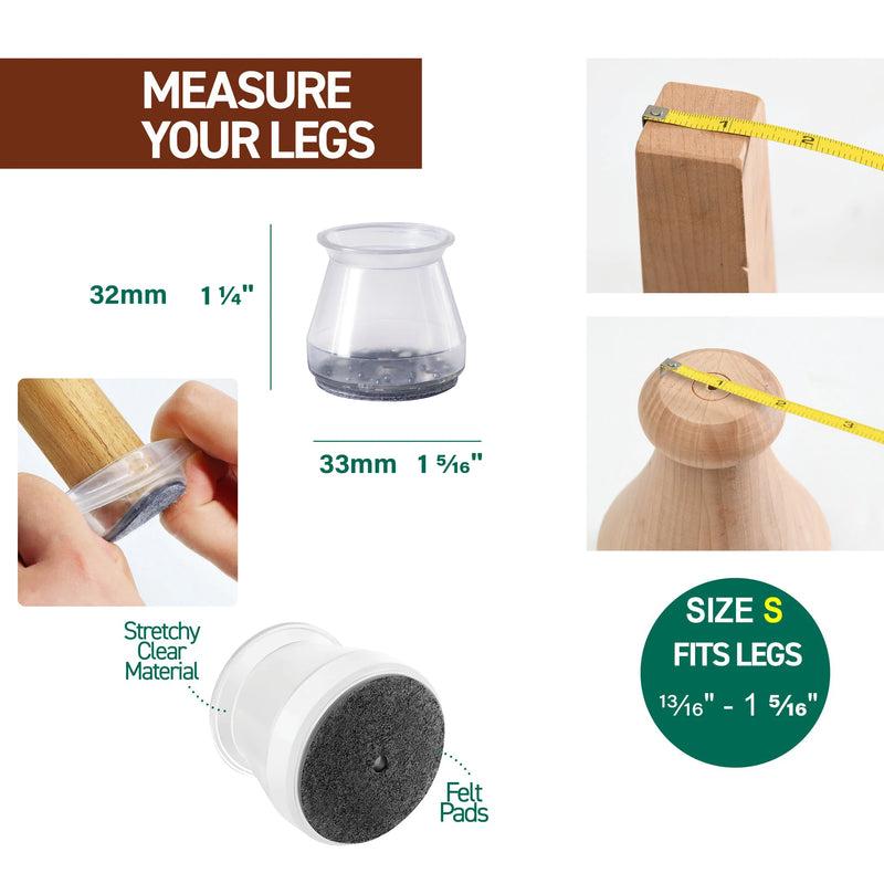 Şeffaf Silikon Sandalye Ayağı Koruyucu | Keçeli Kaydırmaz Zemin Koruyucu | Mobilya Ayak Kılıfı 28MM -35 mm